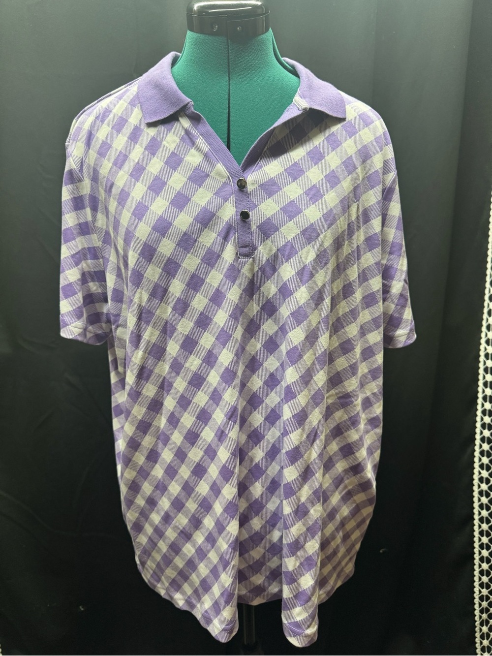 Blair Purple and Cream Check Polo